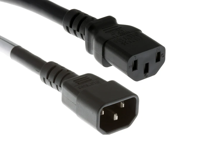 AC Power Cord, C14 to C13, 14 AWG, 8ft, Black