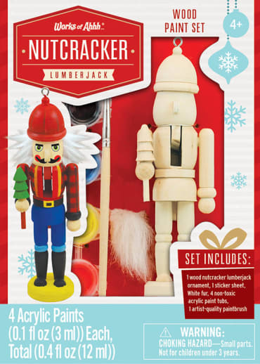 Mini Lumberjack Wood Ornament & Paint Kit