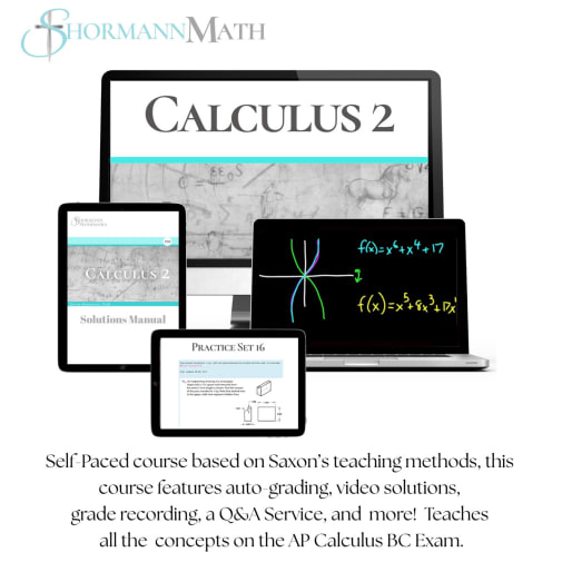 Shormann Calculus 2 Self-Paced e-Learning Course 24 month subscription