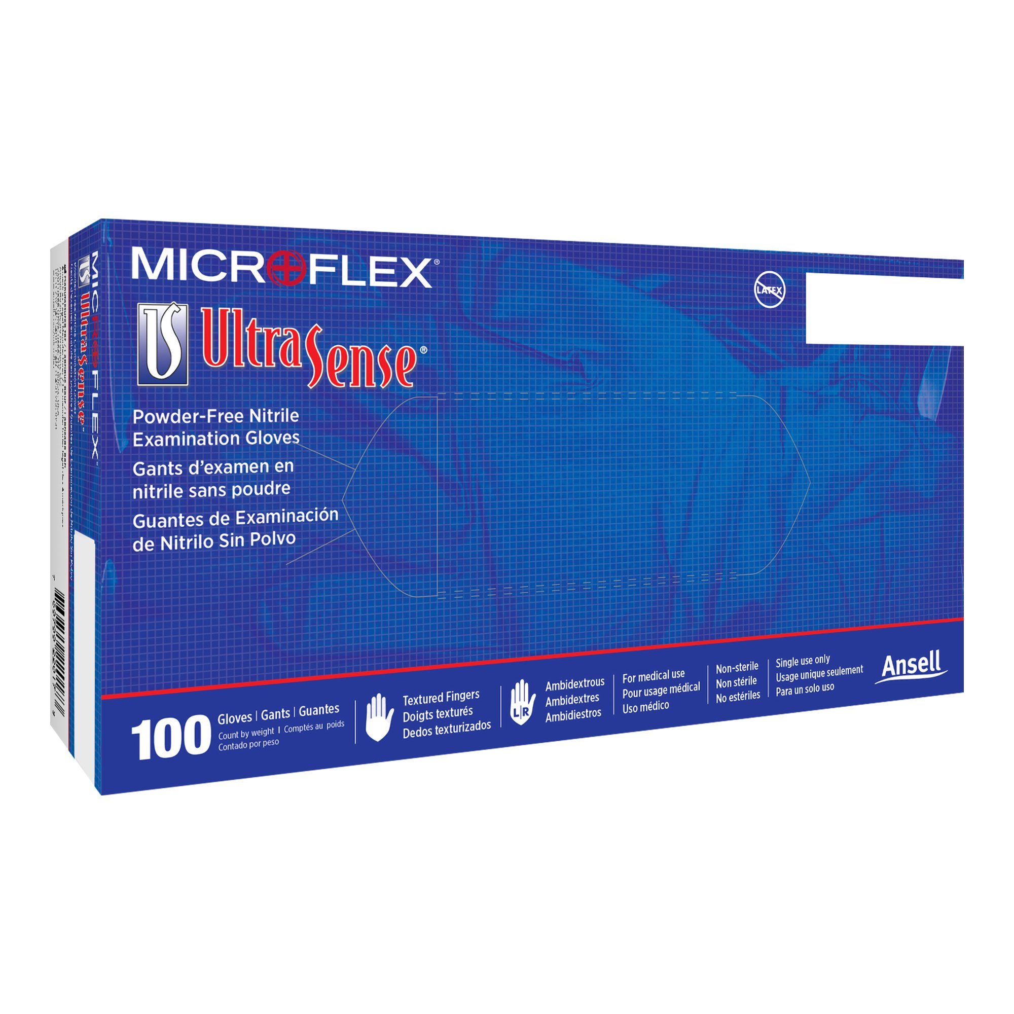Ultrasense Nitrile Exam Glove, Medium, Blue MK 546675
