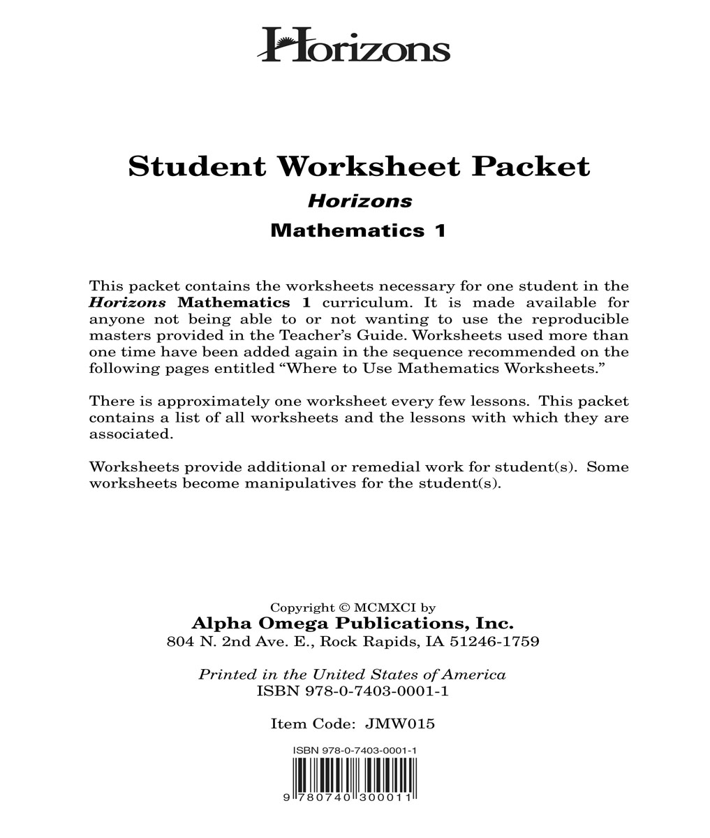 horizons-math-1-worksheet-packet