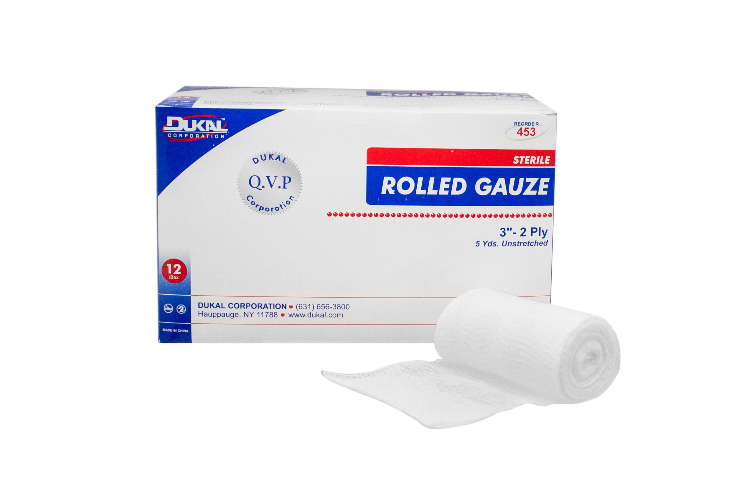 Dukal Sterile Fluff Bandage Roll, 3 Inch x 5 Yard, Two-Ply MK 519206
