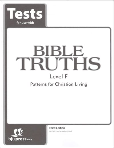 BJU Press Bible Truths F Tests 3rd Edition