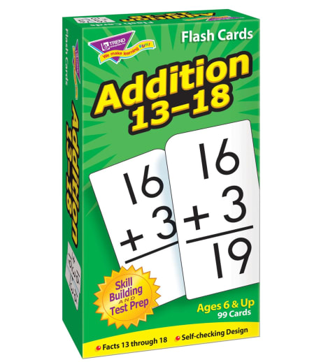Addition Flash Cards (Facts 13-18)