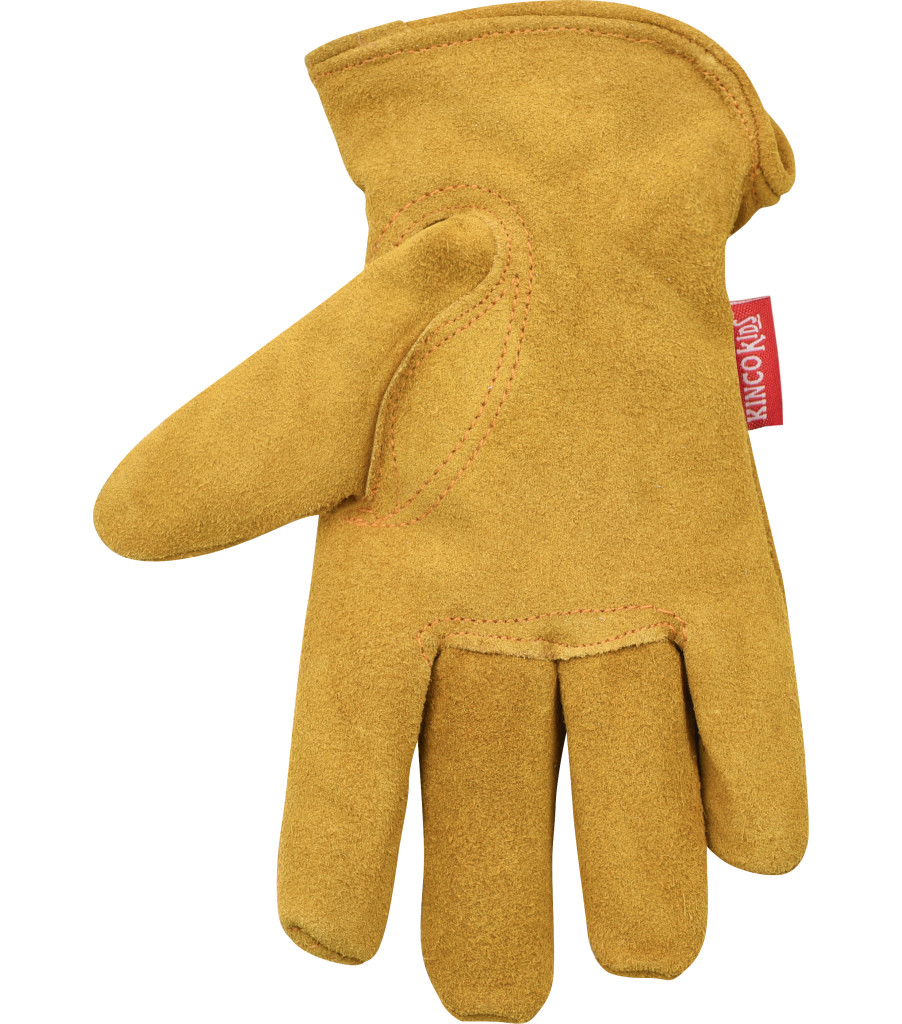 Kids' Lined Premium Suede Cowhide Driver, Golden, large image number 1