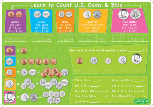 U.S. Money & Coins Smart Poly Learning Mat