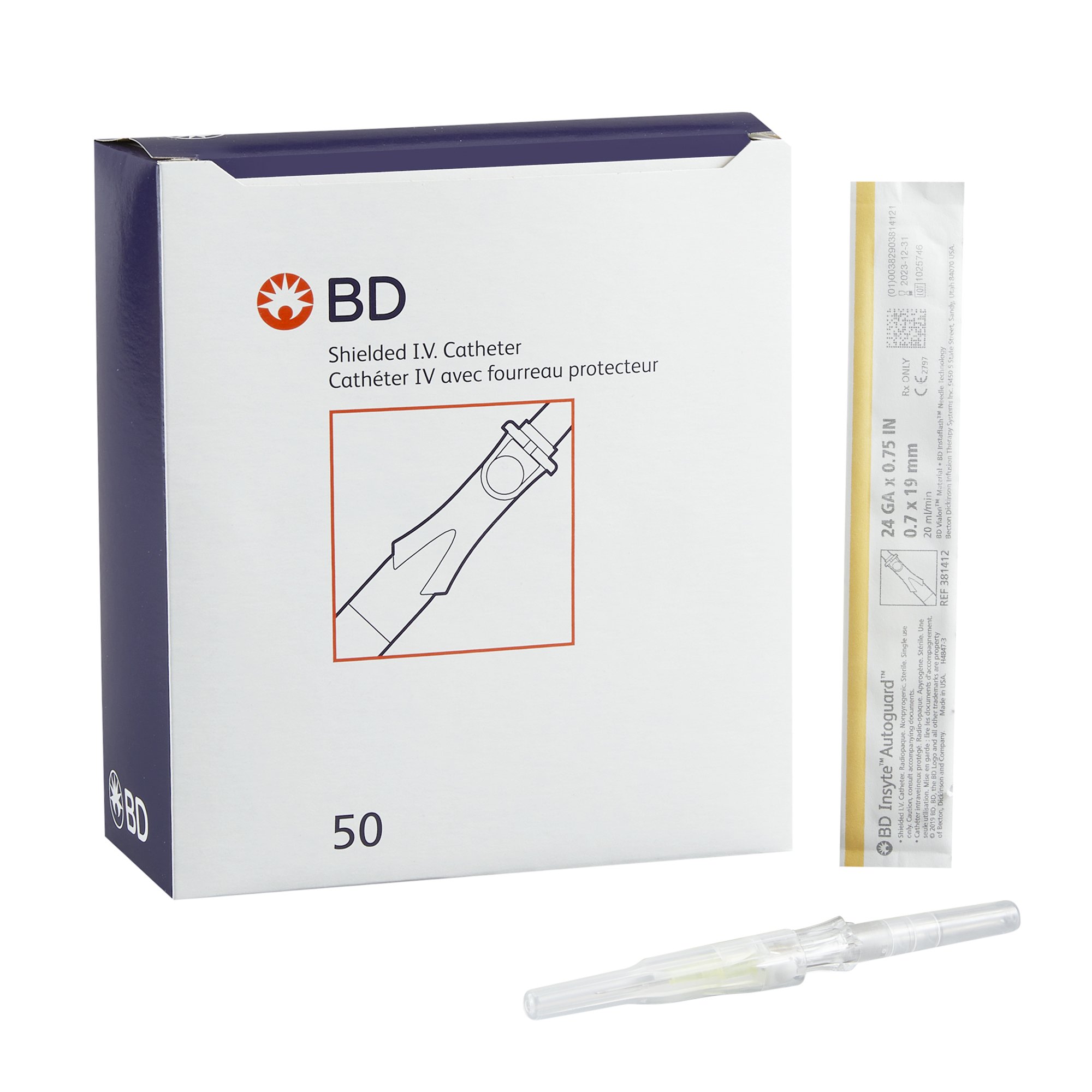 Insyte-N Autoguard Peripheral IV Catheter, 24 Gauge MK 329999