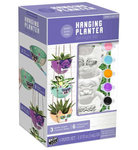 Paint Your Own Cute Animals Hanging Planter Design Kit