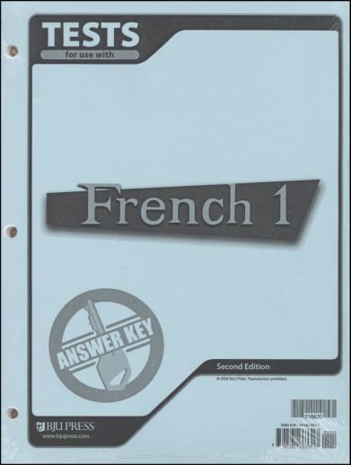 BJU Press French 1 Tests Answer Key 2nd Edition