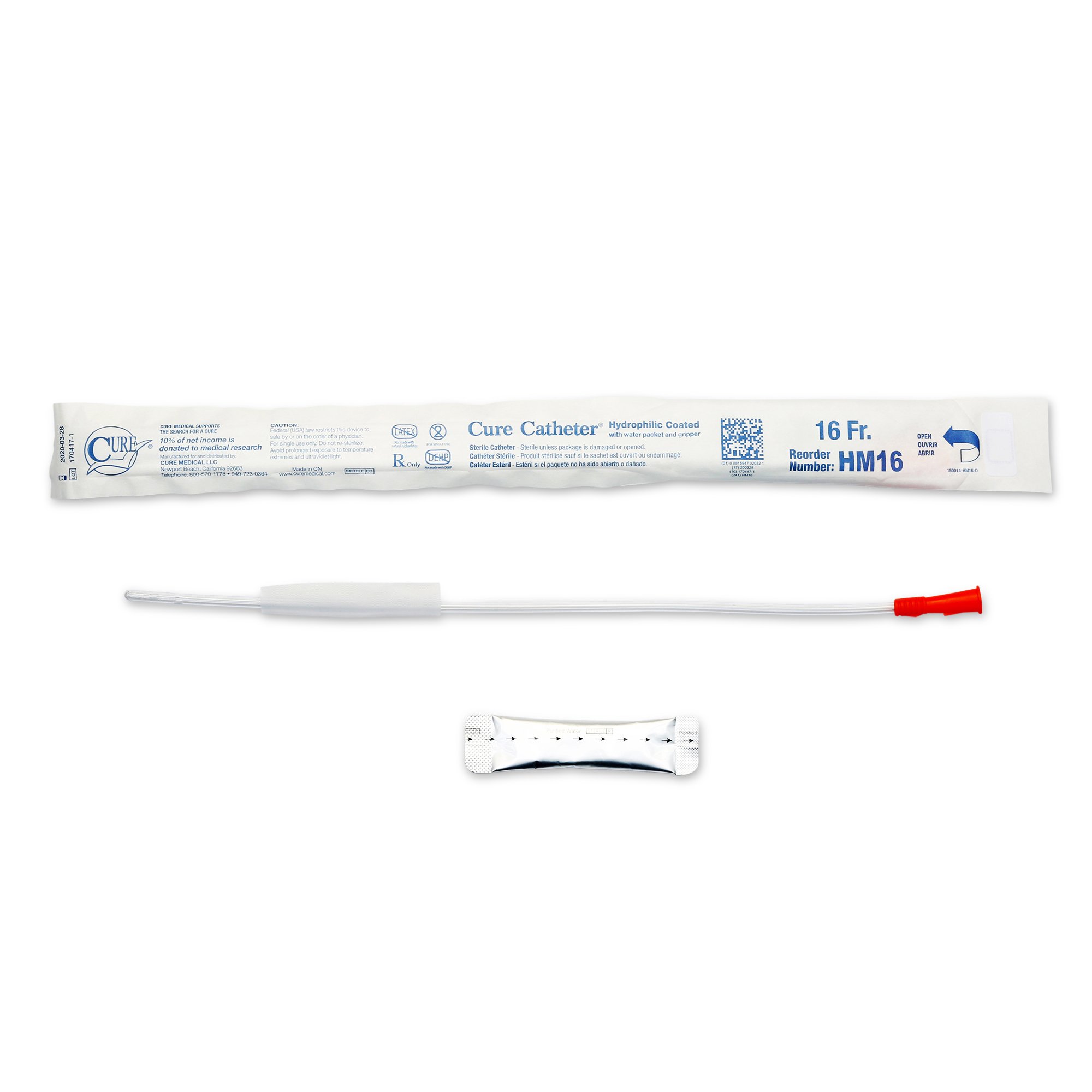 Hydrophilic Cure Catheter for Men, 16 Fr., Straight MK 883233