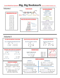 Learn Math Fast Big, Big Bookmark
