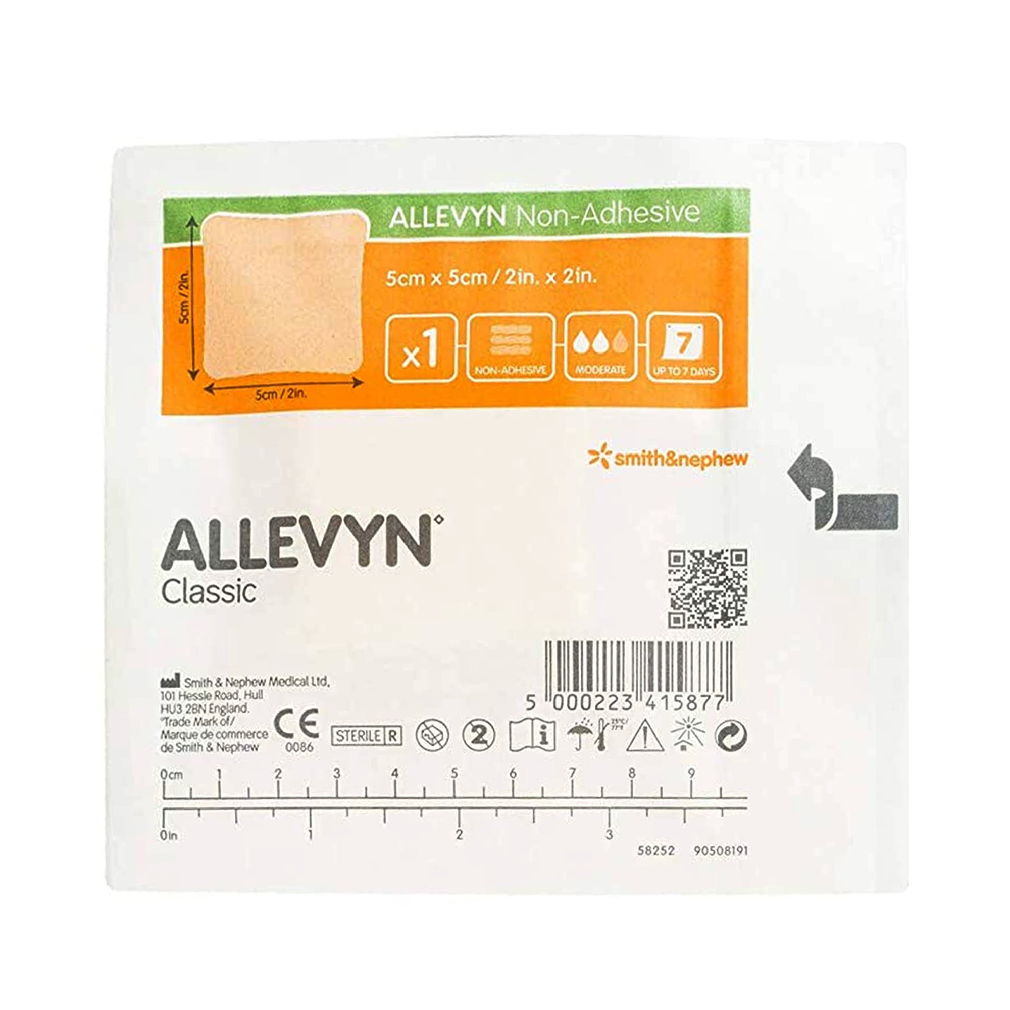 Allevyn Classic Nonadhesive without Border Foam Dressing, 2 x 2 Inch MK 222289
