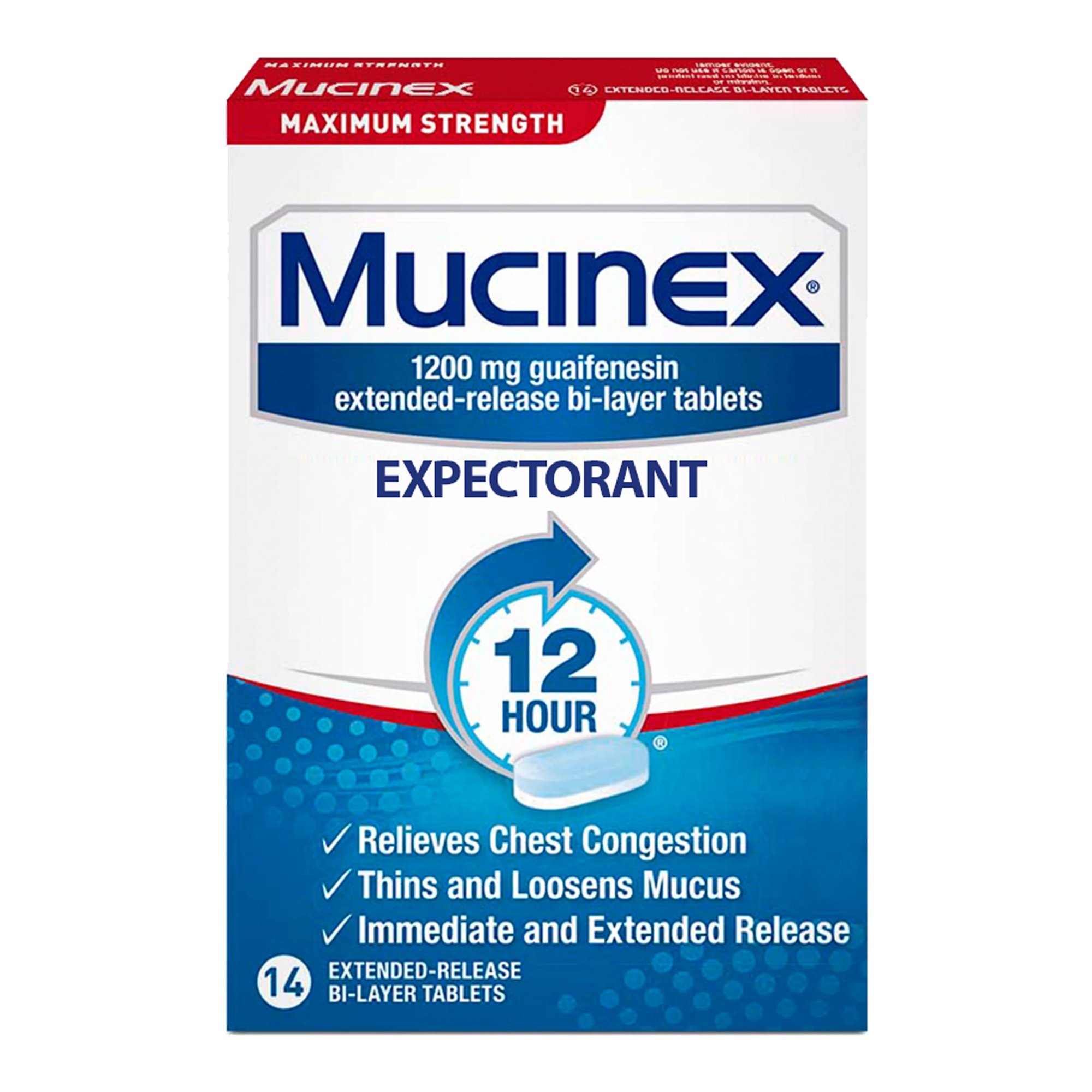 Mucinex Expectorant Tablets, Maximum Strength MK 1101424
