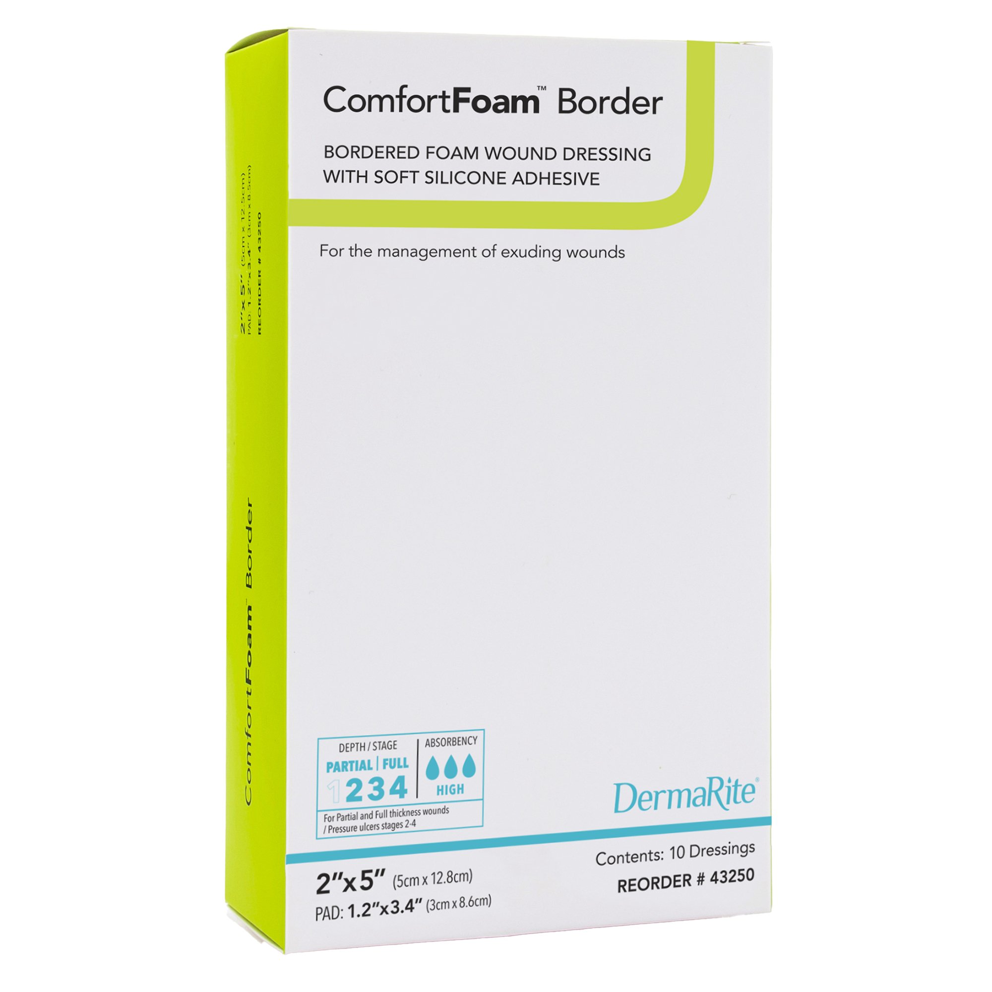 ComfortFoam Border Foam Wound Dressing with Soft Silicone Adhesive, 5 x 12.8 cm MK 946469