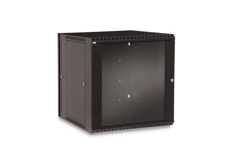 LINIER 12U 19in Swing-Out Wall Mount Cabinet with Glass Door