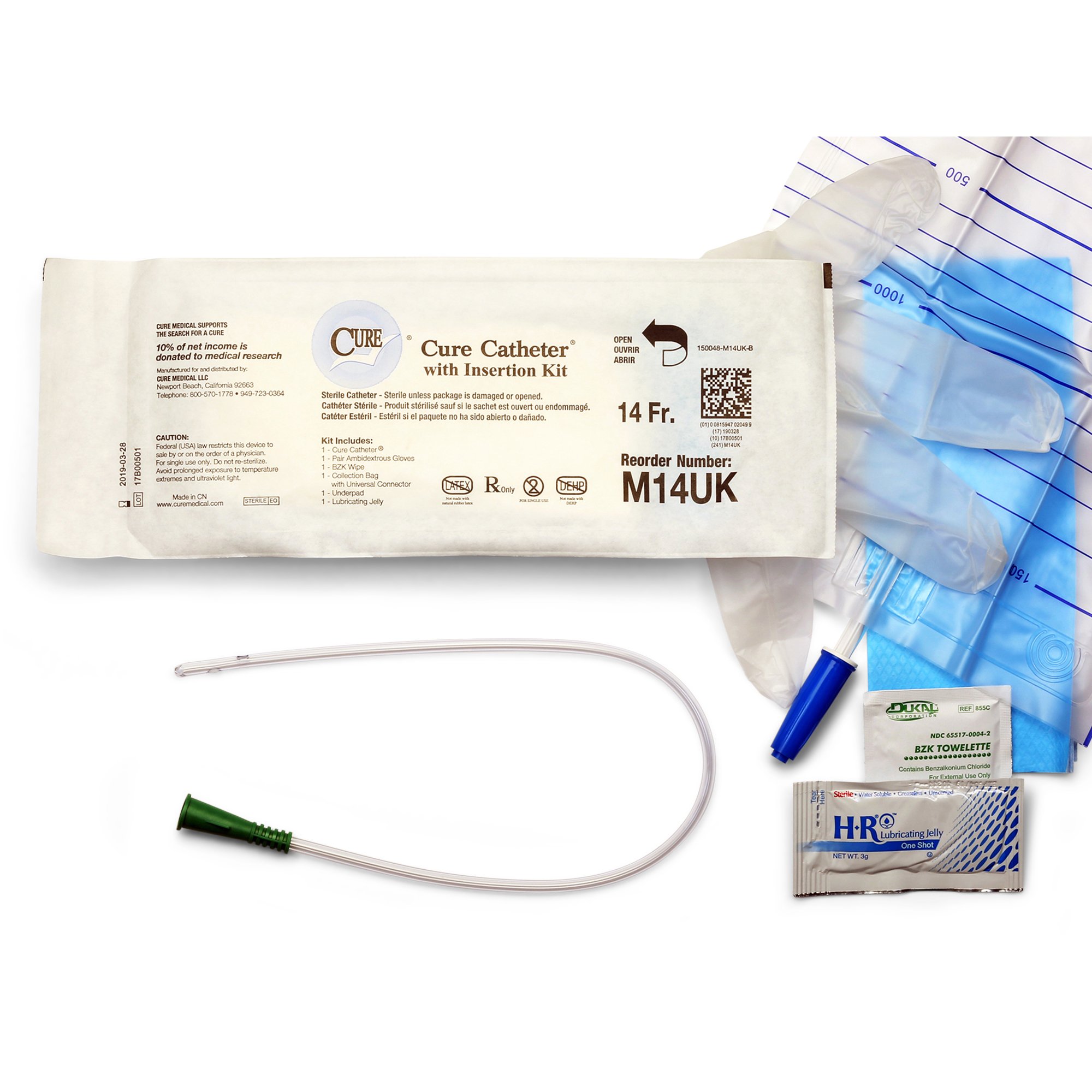 Cure Medical Urethral Catheter, Pocket/U-Shape MK 944228