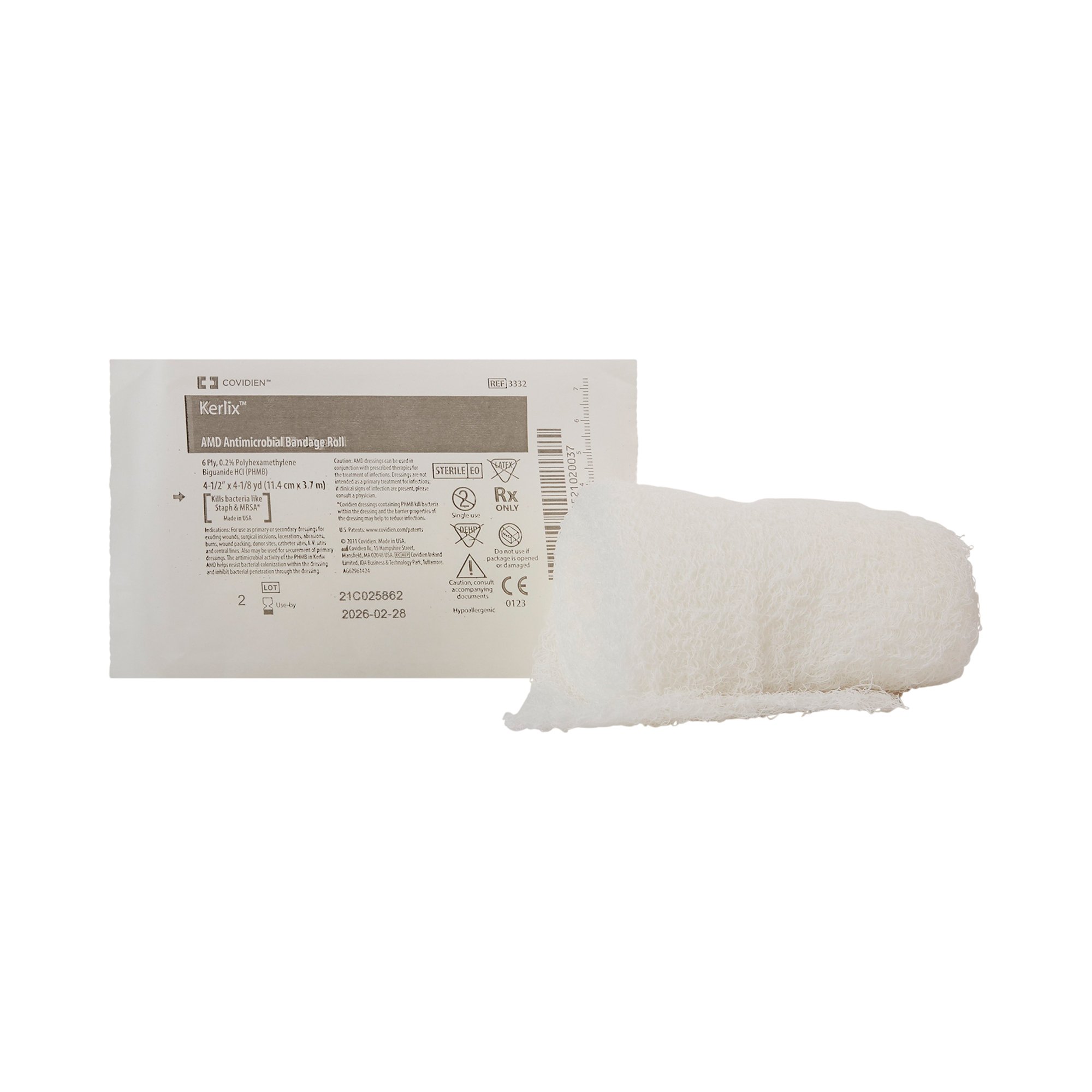 Kerlix AMD Sterile Antimicrobial Gauze Sponge, 4-1/2 Inch x 4-1/10 Yard, 6-Ply MK 439785