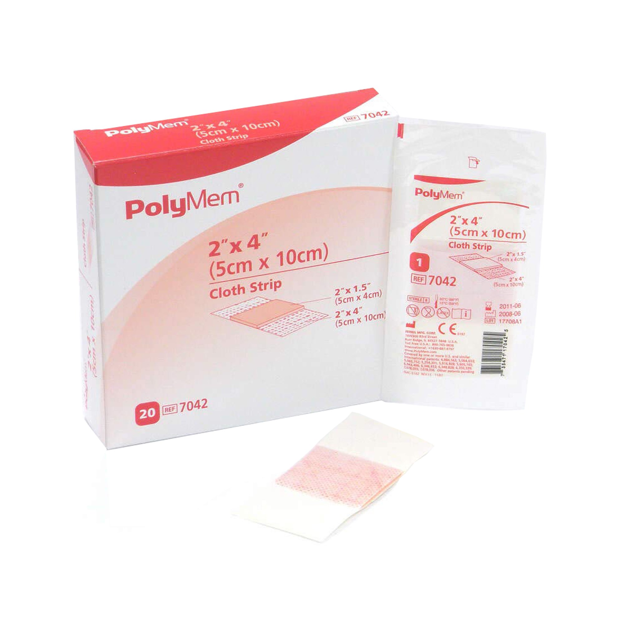 PolyMem Pink/White Adhesive Strip, 2 x 4 Inch MK 747204