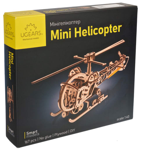 Ugears 3D Wooden Mechanical Model Mini Helicopter
