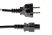 AC Power Cord, European Plug inSchukoin CEE 7/7 to C5, 2 Meters