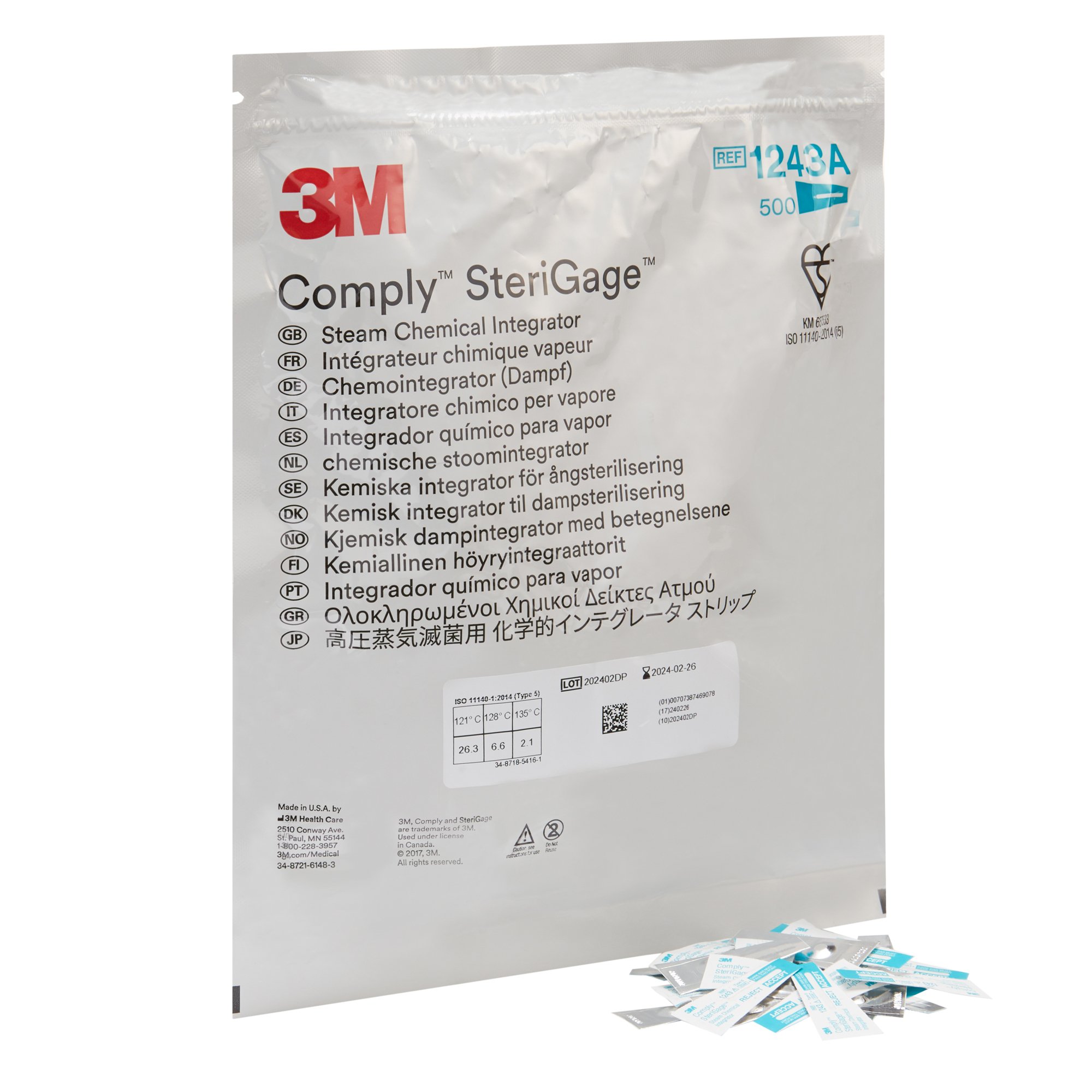 3M Comply SteriGage Chemical Integrator, Steam MK 134499