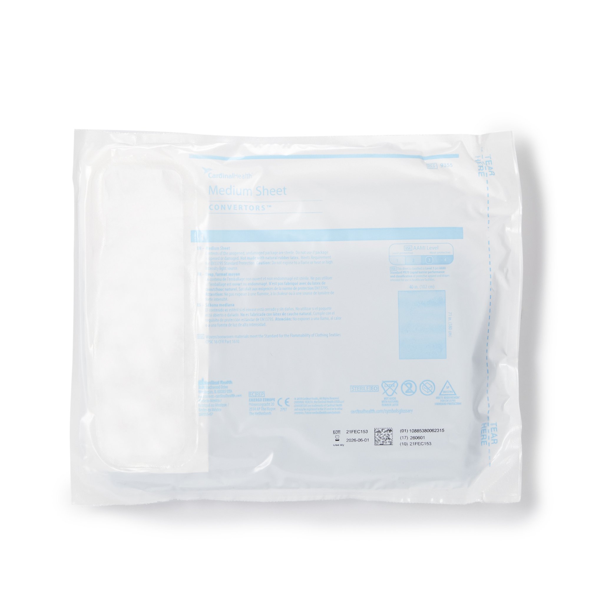 Cardinal Health Sterile Medium General Purpose Drape, 40 x 71 Inch MK 216239