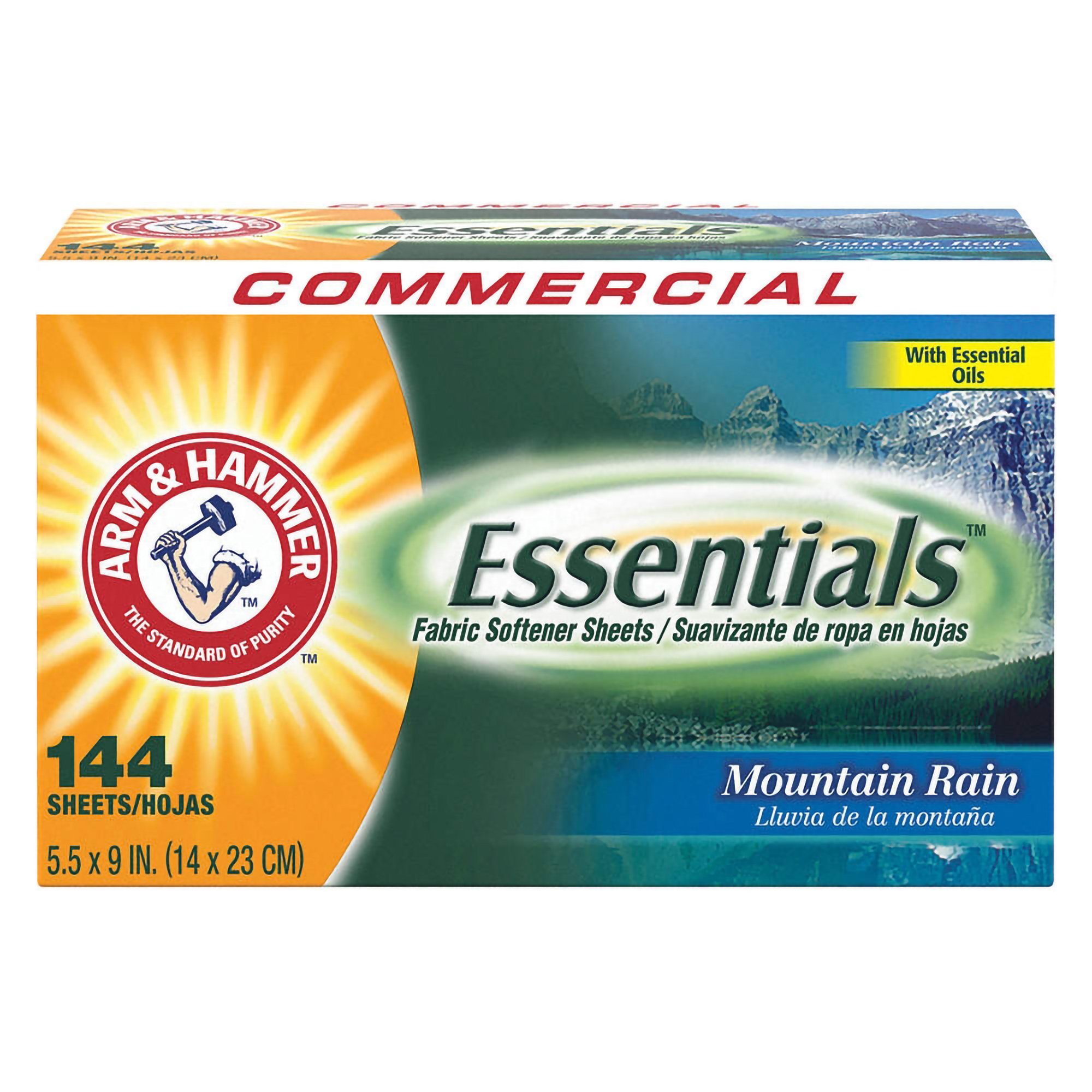 Fabric Softener Arm & Hammer Essentials 144 Count Box Sheet Mountain Rain Scent MK 985187