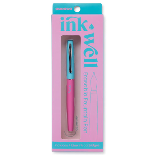 Ink Well Erasable Fountain Pen - Pink/Blue