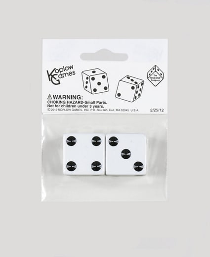 White Dice - 25mm (1") One Pair