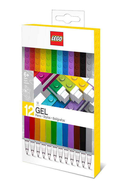 IQ LEGO Stationery Colored Gel Pens 3 Pack with Building Bricks