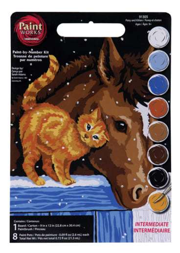 Pony and Kitten Paint-By-Number (Intermediate)