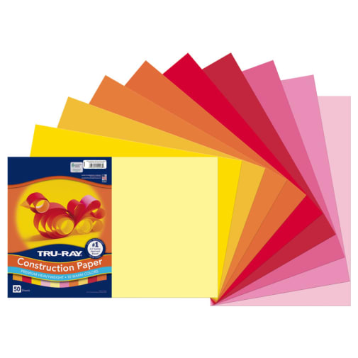 Tru-Ray Sulphite Warm Assorted Construction Paper  12" x 18" - 50 Sheets