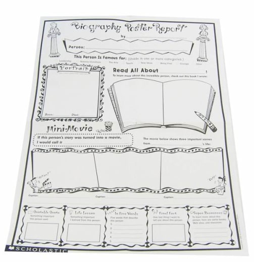 Biography Poster Report Graphic Organizer Poster