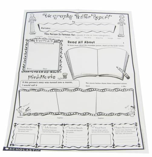 Biography Poster Report Graphic Organizer Poster
