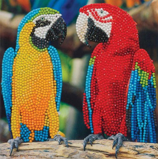 Crystal Art Card Kit - Parrot Friends