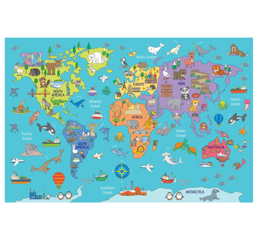 World Map Floor Puzzle (48 piece)