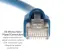Cat6A Shielded Ethernet Patch Cable, Half-moon Boot, 10 ft, Blue