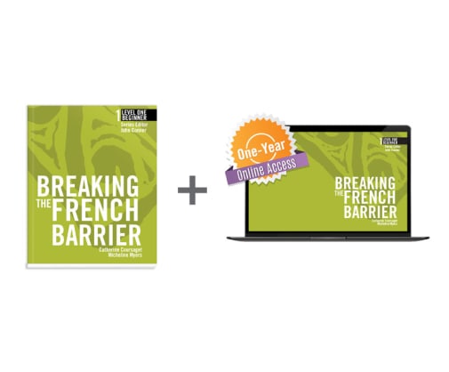 Breaking the French Barrier Level 1 (Beginner) Student Book + Digital Audio & Enhancements Online Access Code - 1 Year Subscription
