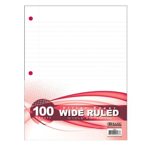 Wide Ruled Filler Paper (100 count)