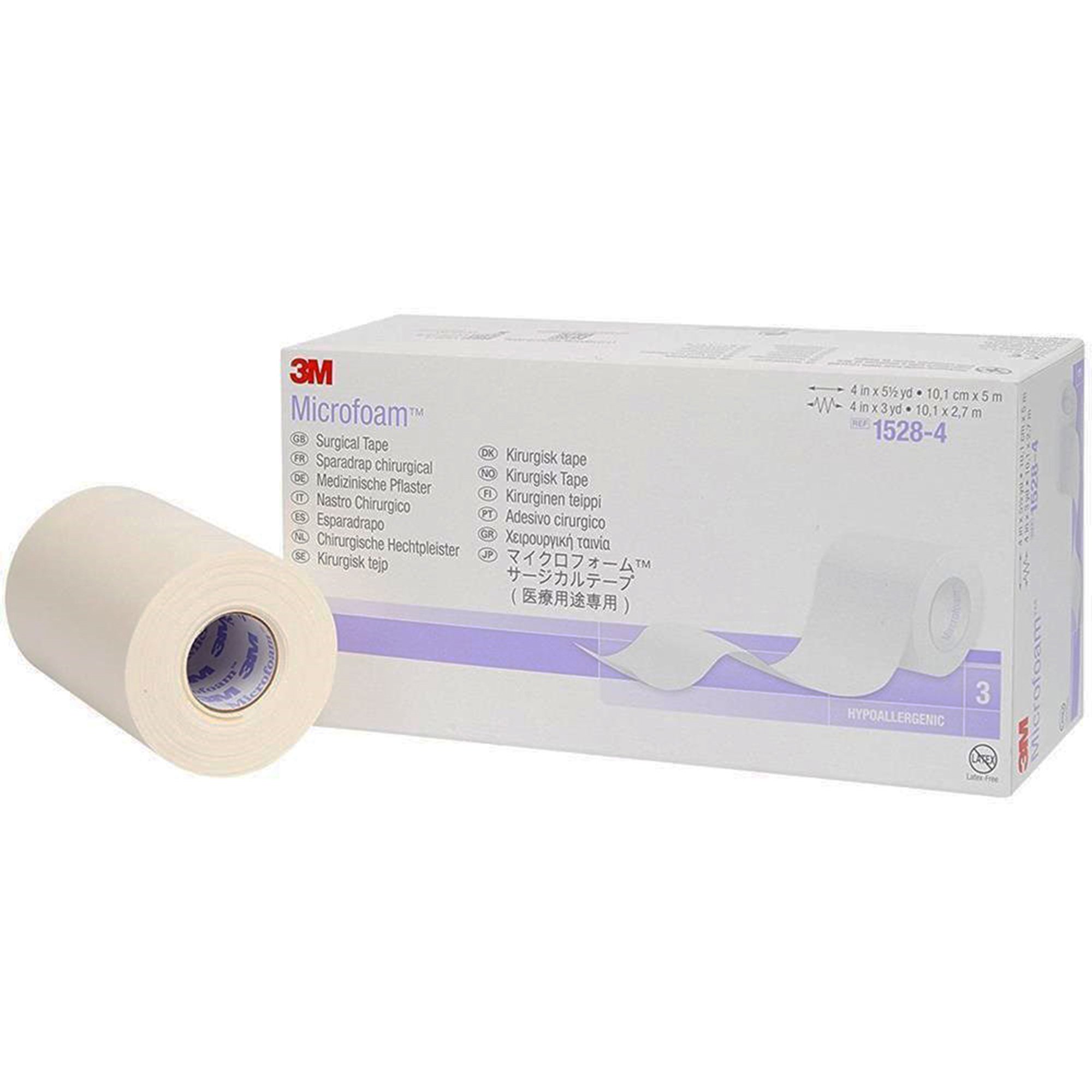 3M Microfoam Foam / Acrylic Adhesive Medical Tape, 4 Inch x 5-1/2 Yard, White MK 5960