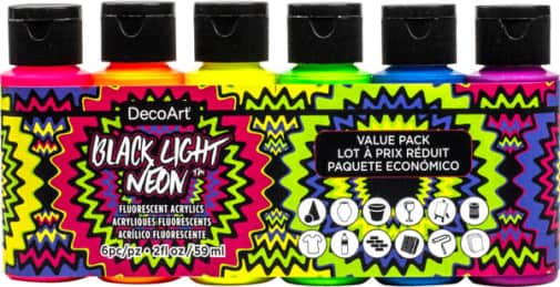 Black Light Neon Paints - Value Pack (6 count)