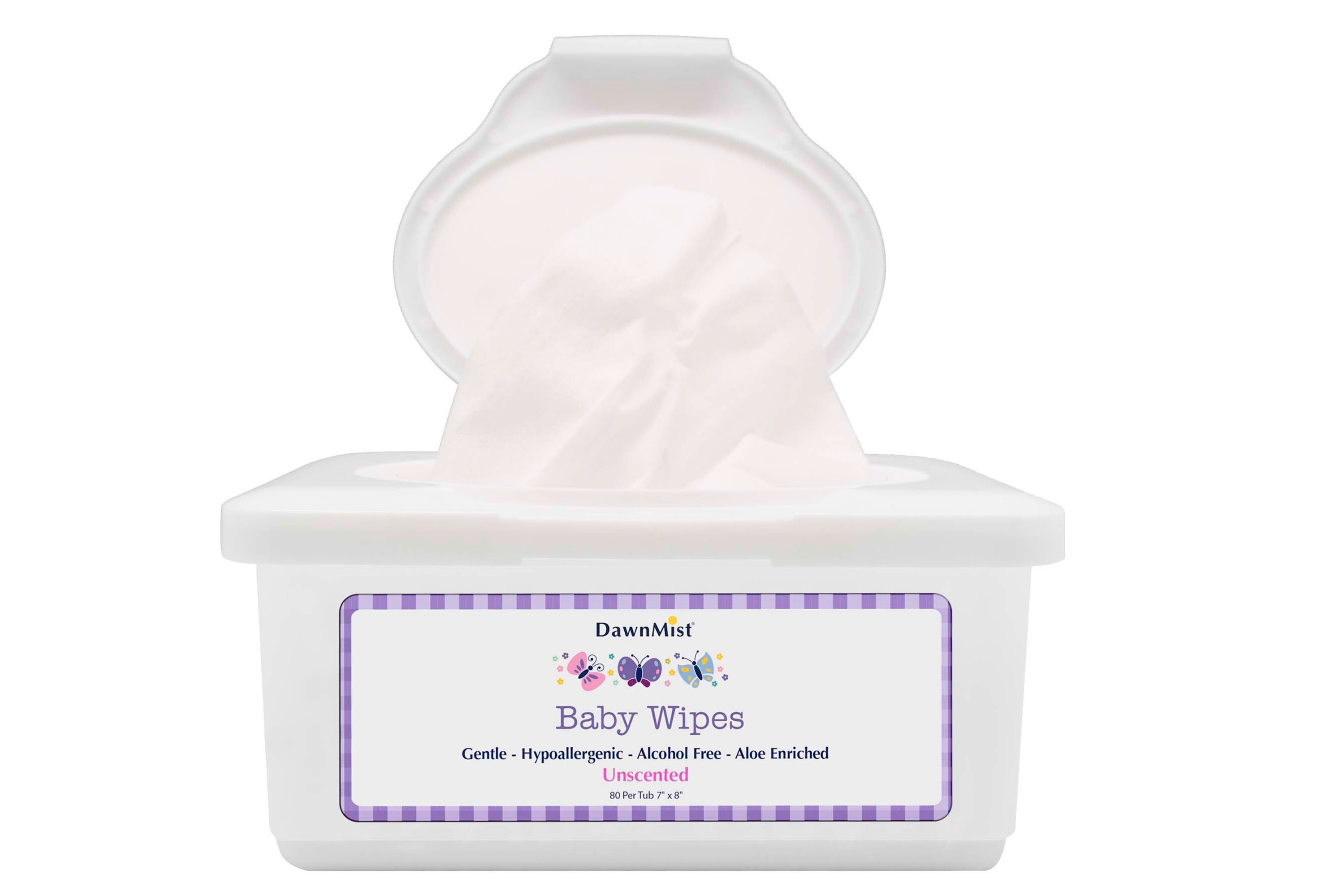 DawnMist Unscented Baby Wipes, Tub MK 669078