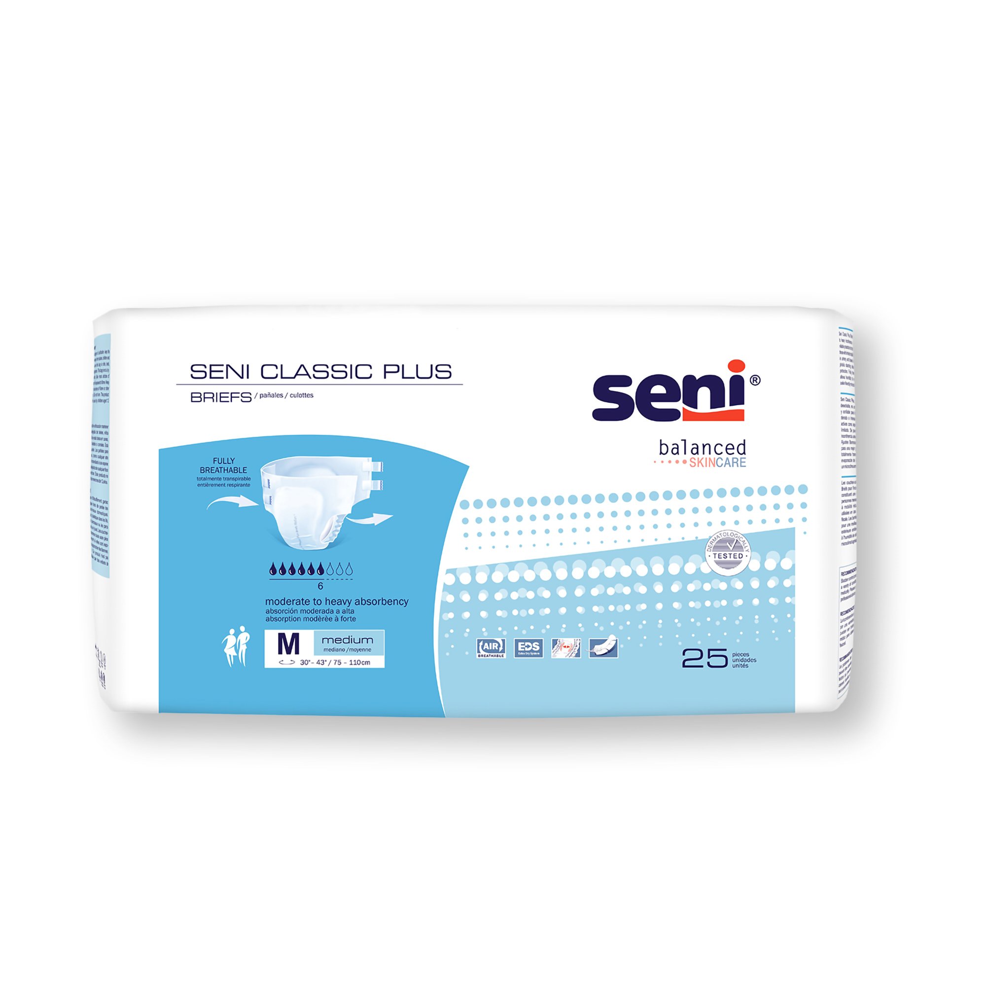 Seni Classic Plus Moderate to Heavy Absorbency Incontinence Brief, Medium MK 1163847