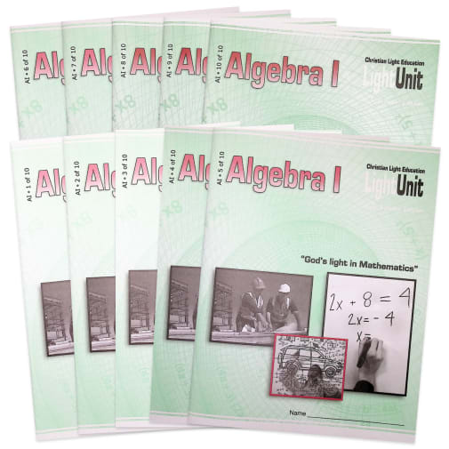 Christian Light Algebra I LightUnit Set 1-10 Sunrise Edition
