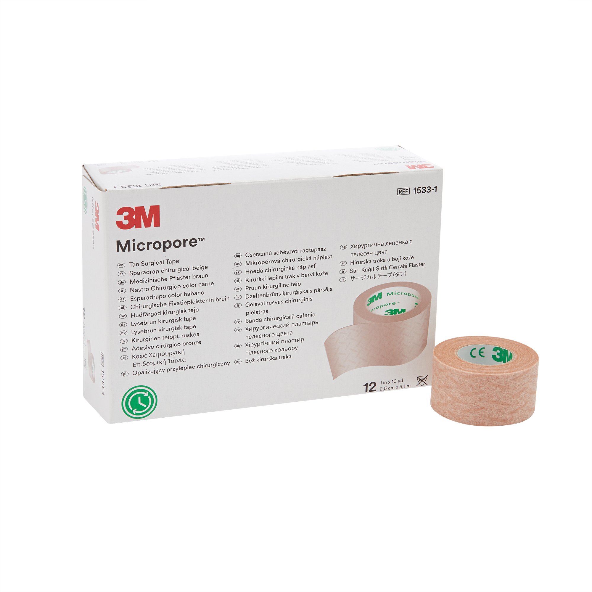 3M Micropore Paper Medical Tape, 1 Inch x 10 Yard, Tan MK 5996