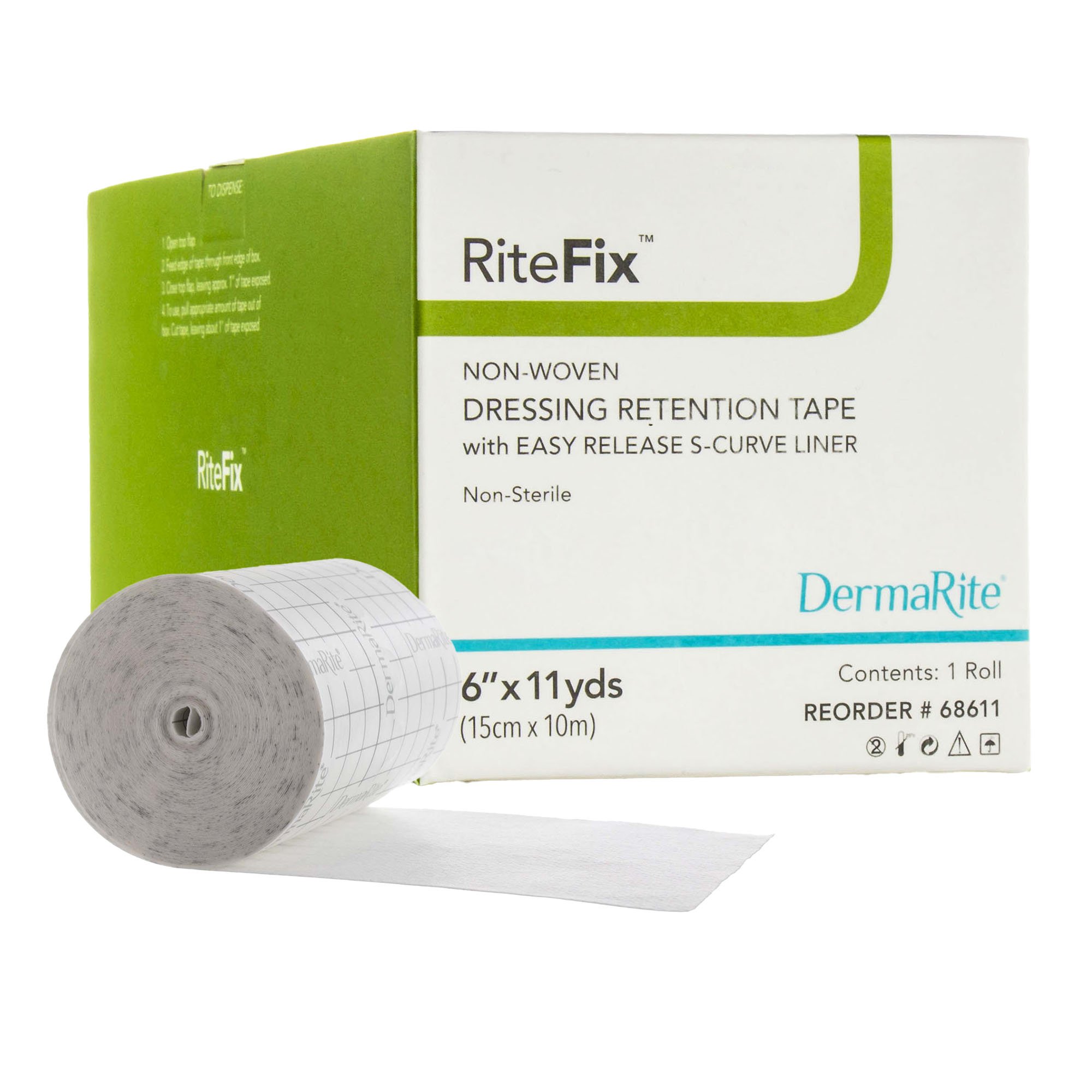 RiteFix Nonwoven Dressing Retention Tape, 6 Inch x 11 Yard, White MK 939644