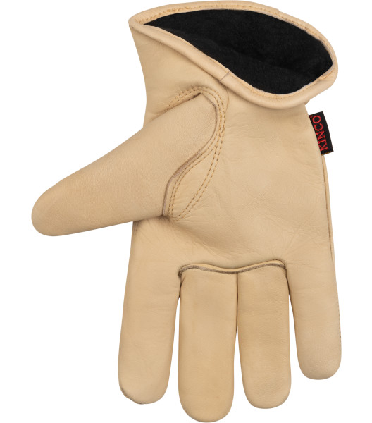 Lined Grain Cowhide Driver, Tan, large