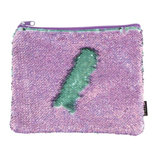 Purple Holographic / Seafoam Magic Sequin Zip Pouch