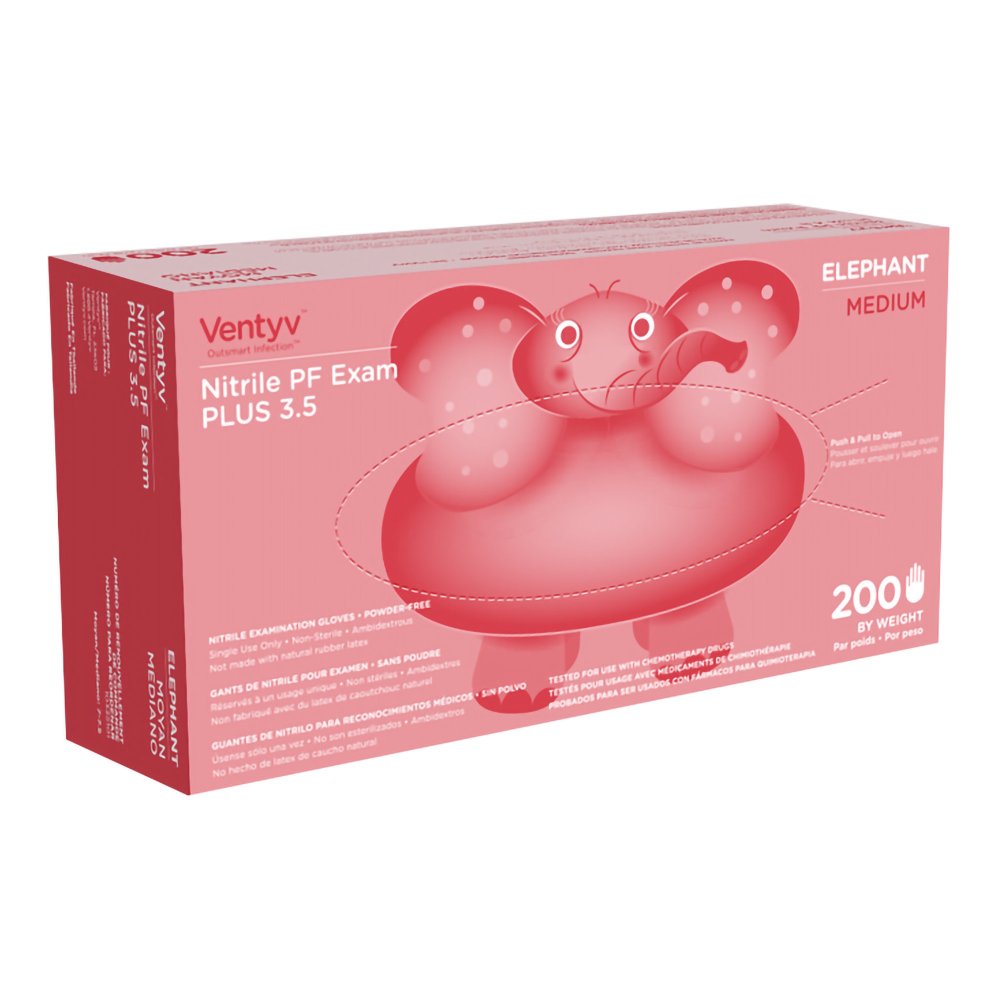 Ventyv Plus 3.5 Elephant Nitrile Exam Glove, Medium, Violet MK 1091782