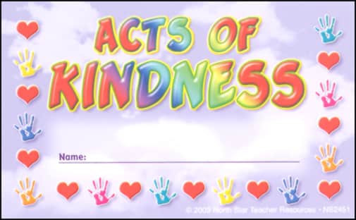 Acts of Kindness Incentive Punch Card